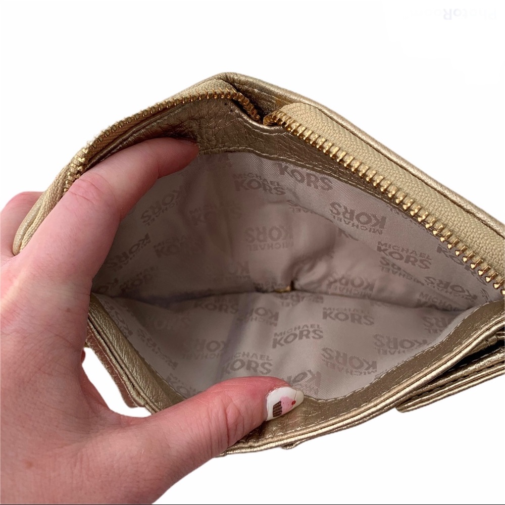 Michael Kors • Gold and Tan MK Wallet - Picture 10 of 16